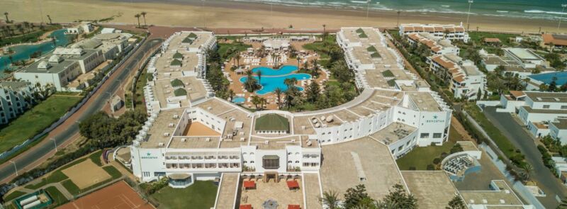 Maximum Golfreisen, Marokko/Agadir, Iberostar Founty Beach-Hotel-Luftaufnahme-Überblick